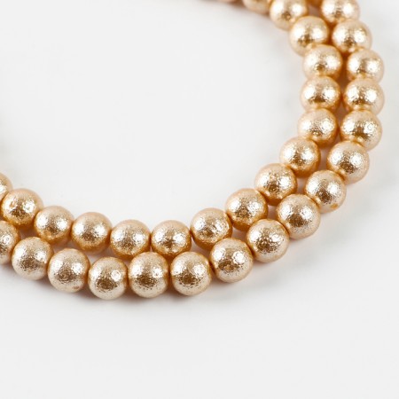 Glass beads, set 78 pcs., Size 1 pc. - 10 mm, gold color