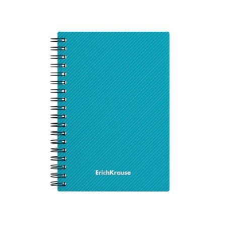 Notebook A6 (120 x 146 mm), 80 sheets in the cage on the crest Erichkrause "Glance Vivid", plastic cover, offset block, white 100%, mix-1