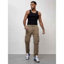 Джинсы карго мужские, размер 44, цвет бежевый