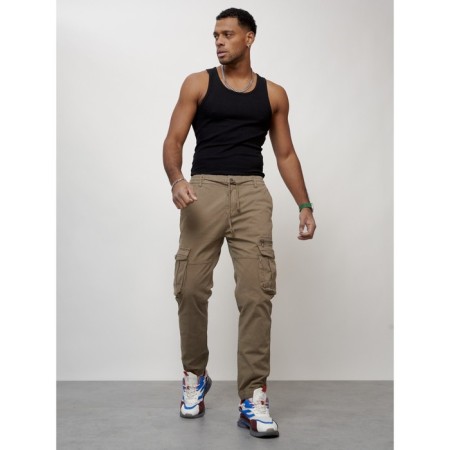 Cargo jeans men, size 44, beige color