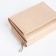 Women's wallet on the button, beige color