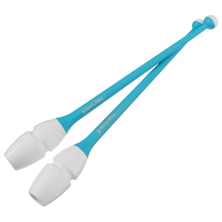 Bulas for rhythmic gymnastics inserted Grace Dance, 41 cm, white/blue color-3