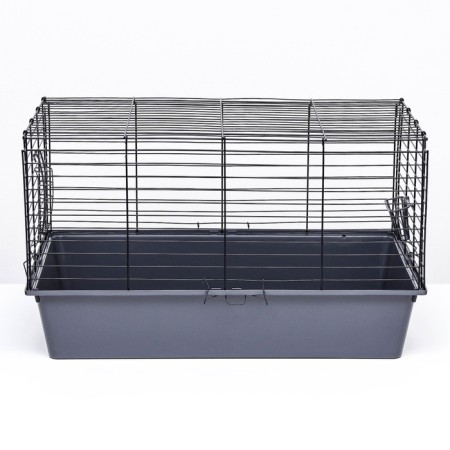 A cell for rabbits, guinea pigs "Pigger" No. 4 folding, 80 x 50 x 47 cm, light gray-6