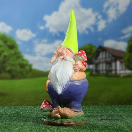 Garden figure "Dwarf with a mushroom" 44x16x16cm mix-1