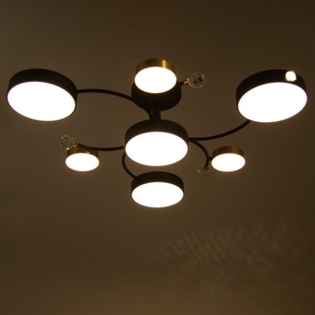 Terra chandelier 7XLED 132W 3000-6000K black and gold 75x75x21 cm Bayerlux-4