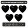 Foil ball 9 “Black shine”, mini-heart, without a valve, a set of 5 pcs.