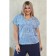Female blouse, size 52, blue-white color