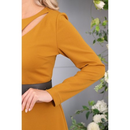 Female dress, size 44, mustard color-9