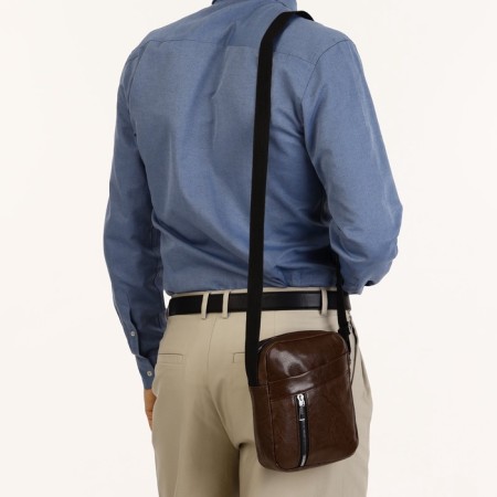 Male bag with lightning, brown color-6