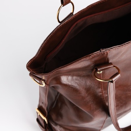 Zipper bag with zipper, brown color-6