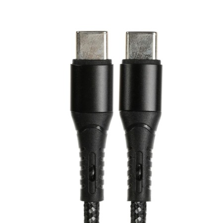 Type-C cable-Type-C, 3 A, 66 W, fast charging, fabric braid, 1 meter, black-1