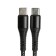 Type-C cable-Type-C, 3 A, 66 W, fast charging, fabric braid, 1 meter, black