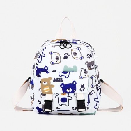 Baby backpack on lightning, 3 outer pockets, white color-4