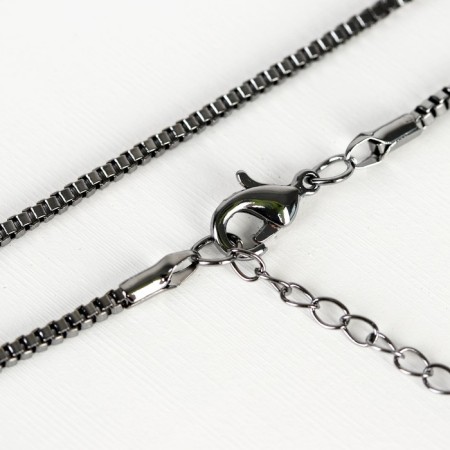 The pendant "Sophistication" ovals with a chain, black-gray color in gray metal, 65 cm-1