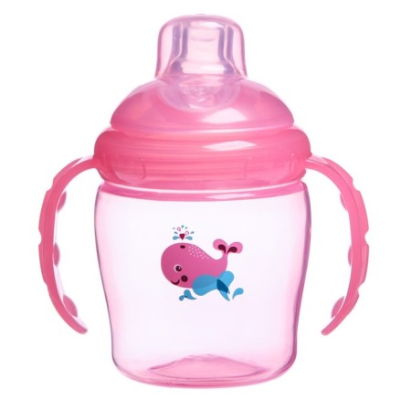 Drunker - children's impotance with a soft nose, 250 ml, with handles, pink color-2