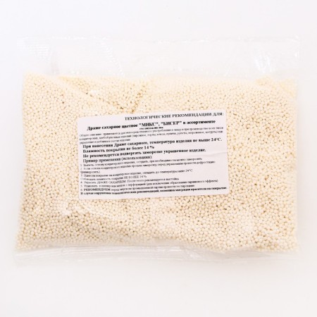 Sprinking confectionery with a soft center "Beads", silver, 500 g-2