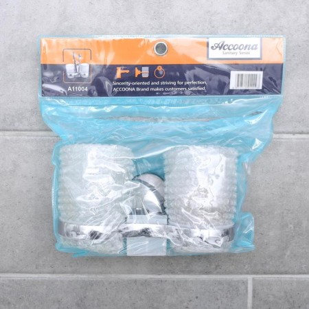 Holder for dental brushes wall, Accoona A11004, 2 glasses, glass, color chromium-5