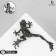 Frog brooch crawling, black-gray color in gray metal