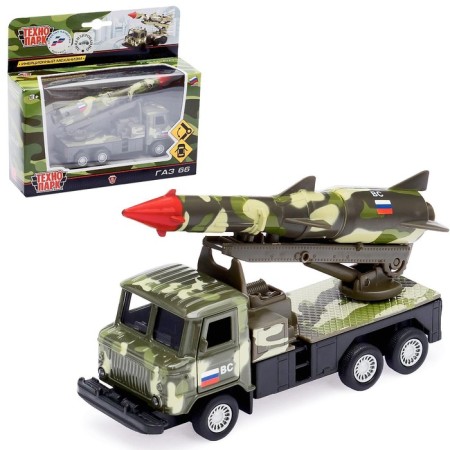 Metal gas 66 with a rocket, 12 cm, inertial, doors open, green camouflage