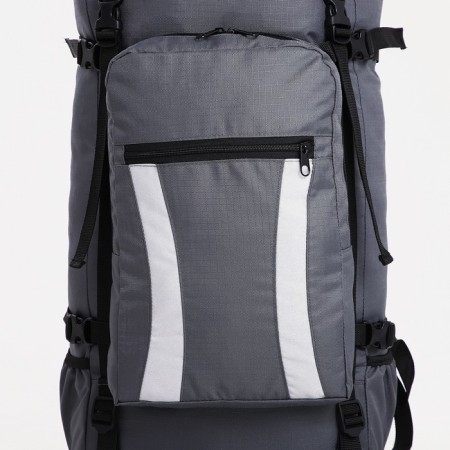 Tourist backpack, TAIF, 80 l, cord department, outer pocket, 2 side nets, gray color gray-5