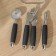 A set of kitchen tools "Remi", 6 items, on a stand, black color