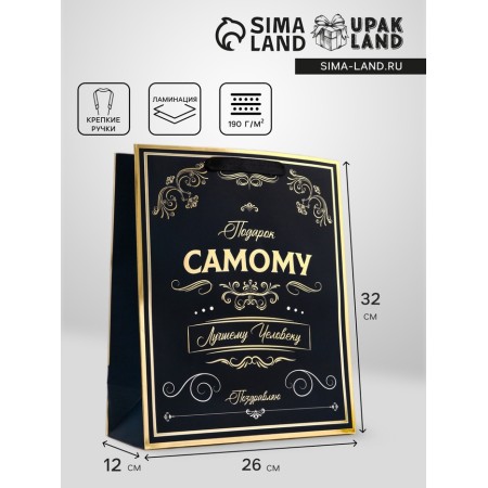 Vertical Gift Package "The Best Man", 26 × 32 × 12 cm