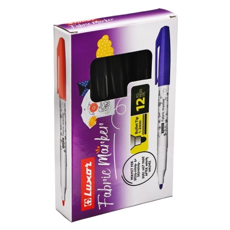 Fabric marker 1-2 mm Luxor "Fabric", bullet, black-3