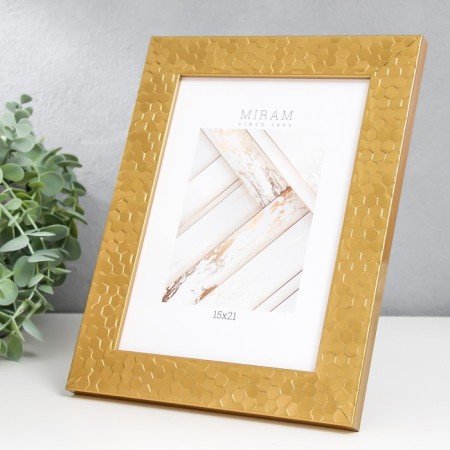 Photo frame Plastic "Mira" 15x21 cm, 651618 gold (plastic screen)-2