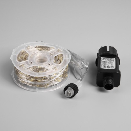 Garland "thread" 100 m dew, IP44, silver thread, 1000 LED, glow warm white, 18 V-2