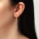 Hanging earrings with rhinestones “path” of circles, white color in gold, 7.5 cm