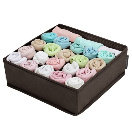 Organizer for linen, 21 cells, brown color