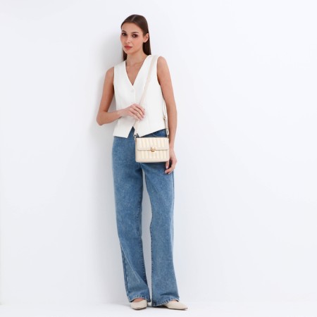 Bag-mixer on the valve, long belt, beige color-5
