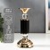 Summary Metal for 1 candle "Column with crystals" black with gold 30x12x12 cm