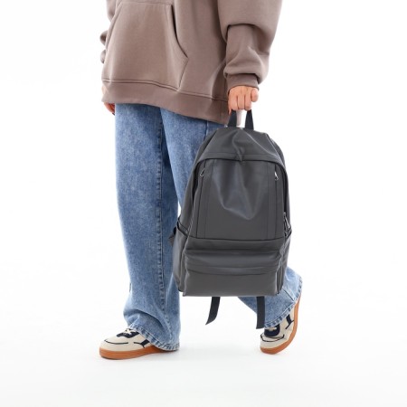 Youth backpack with lightning, 5 pockets, gray color-6
