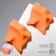 Earrings Metal "brightness" rhombus, orange color