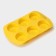 Baking uniform "citrus", silicone, 19 × 11 × 1.5 cm, 6 cells (d = 4 cm), yellow color