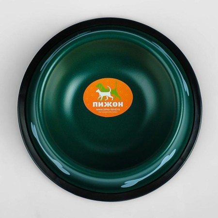 A bowl with bones, iron with a non -slip base of 15 x 3.5 cm, 150 ml, green-2