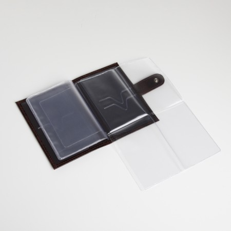 Cover for auto documents on the button, textura, brown color-6