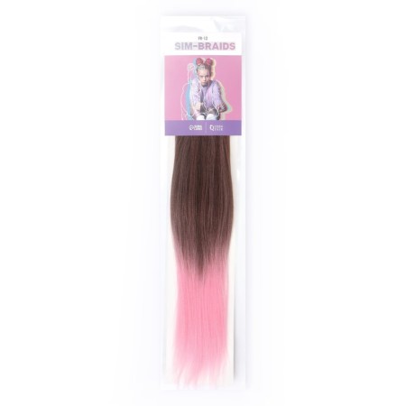 SIM-BRAIDS Kanecalon Two-color, corrugated, 65 cm, 90 grams, light pink color (#FR-12)-2