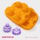 Form for ice “Pumpkin”, silicone, 4 cells, 15.4 × 14 × 4.5 cm, color orange color