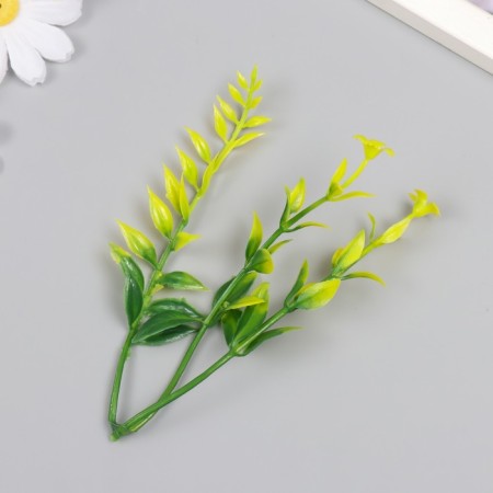 Artificial plant for creativity "Iglitsa with flowers" set of 6 pcs yellow 12.5 cm-2