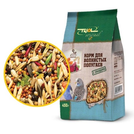 Triol food for wavy parrots, with vegetables, 450 g.