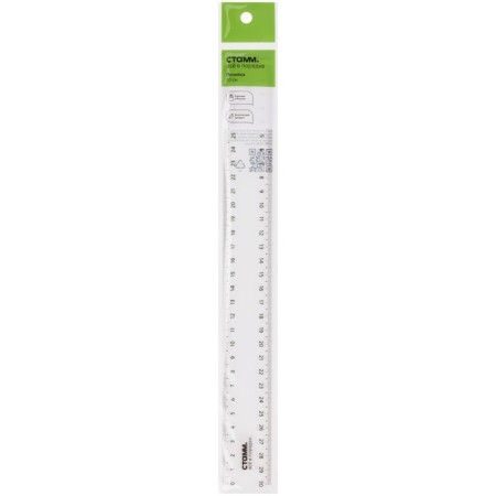 Line 30 cm Istanm, plastic, 2 scales, transparent, colorless, euro suspension-2
