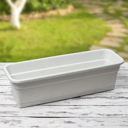 Balcony box for flowers, 12 l, 60 cm, color marble-1