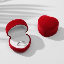 Velvet case for 2 rings “Small heart” 5 × 5, burgundy color