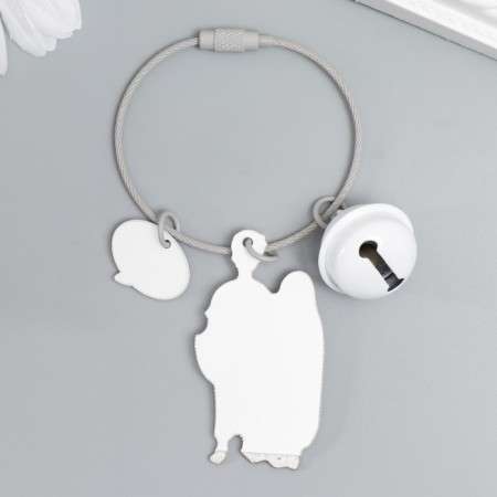 Acryl keychain on a cable with a bell "couple. Pajama party" 10x5 cm-3
