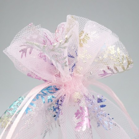 Bag gift organza "Snowflake", holography, organza, 16 x 24 cm +/- 1.5 cm, New Year-3