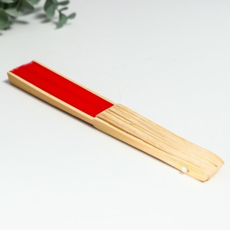 Fan bamboo, textiles h = 21 cm "monocet" in a box, red-5