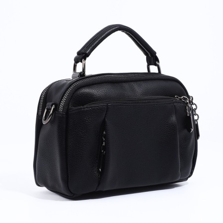 Bag Cross-Bodi with a zipper, black color-3