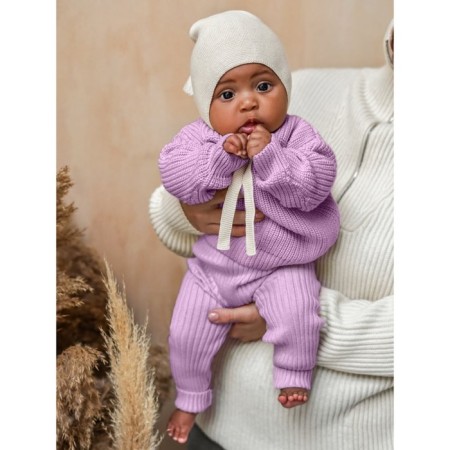 Sweater Knitted Children's Amarobaby Pure Love Buddy, height 68 cm, lilac color-11